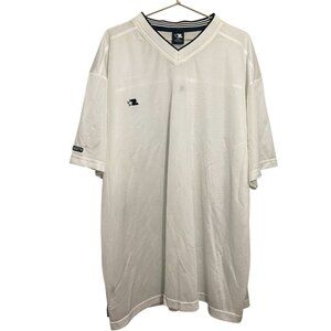 Adidas Men's T-Shirt 3XL White Mesh V-Neck Short Sleeve Shirt